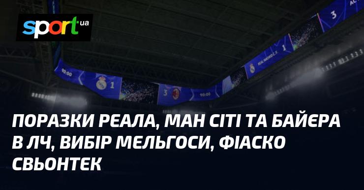 Поразки Реала, Манчестер Сіті та Байера в Лізі чемпіонів, рішення Мельгоси та невдача Свьонтек.