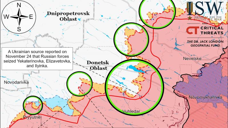 Російські війська активізували свої дії і продовжують прагнення захопити територію всієї Донеччини, повідомляє ISW.