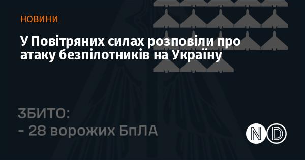 У Повітряних силах України поділилися інформацією щодо атаки безпілотних літальних апаратів на територію країни.