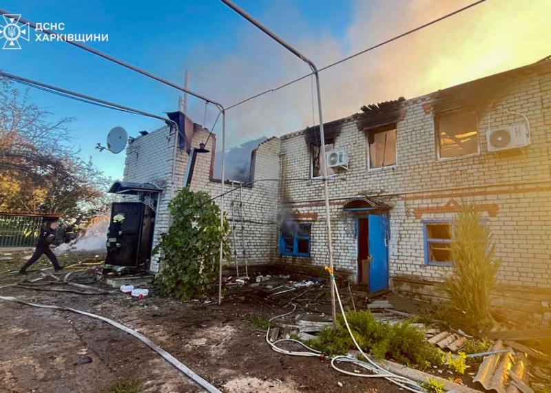 ДСНС продемонструвала наслідки атаки на Харківську область.