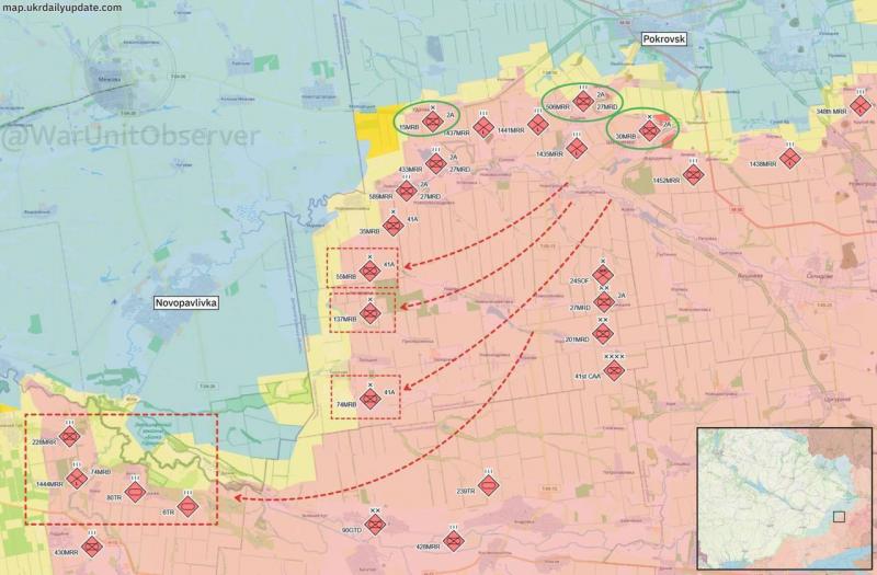 OSINT-аналітик: Збройні сили Російської Федерації переміщують бригади з району Покровська для наступальних дій на Дніпропетровщині.